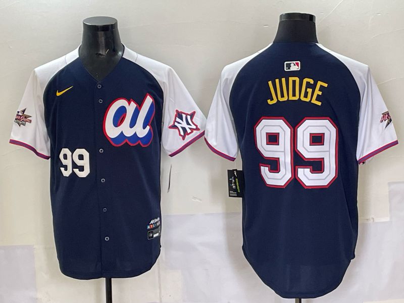 Men 2025 New York Yankees #99 Judge Drak Blue white All star Nike MLB Jersey style 53->new york yankees->MLB Jersey